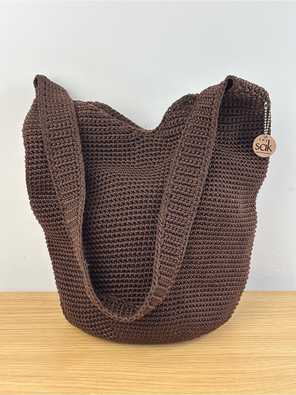 The Sak 120 Crochet Hobo Bucket Bag in Dark Brown LIKE NEW! - Picture 2 of 11